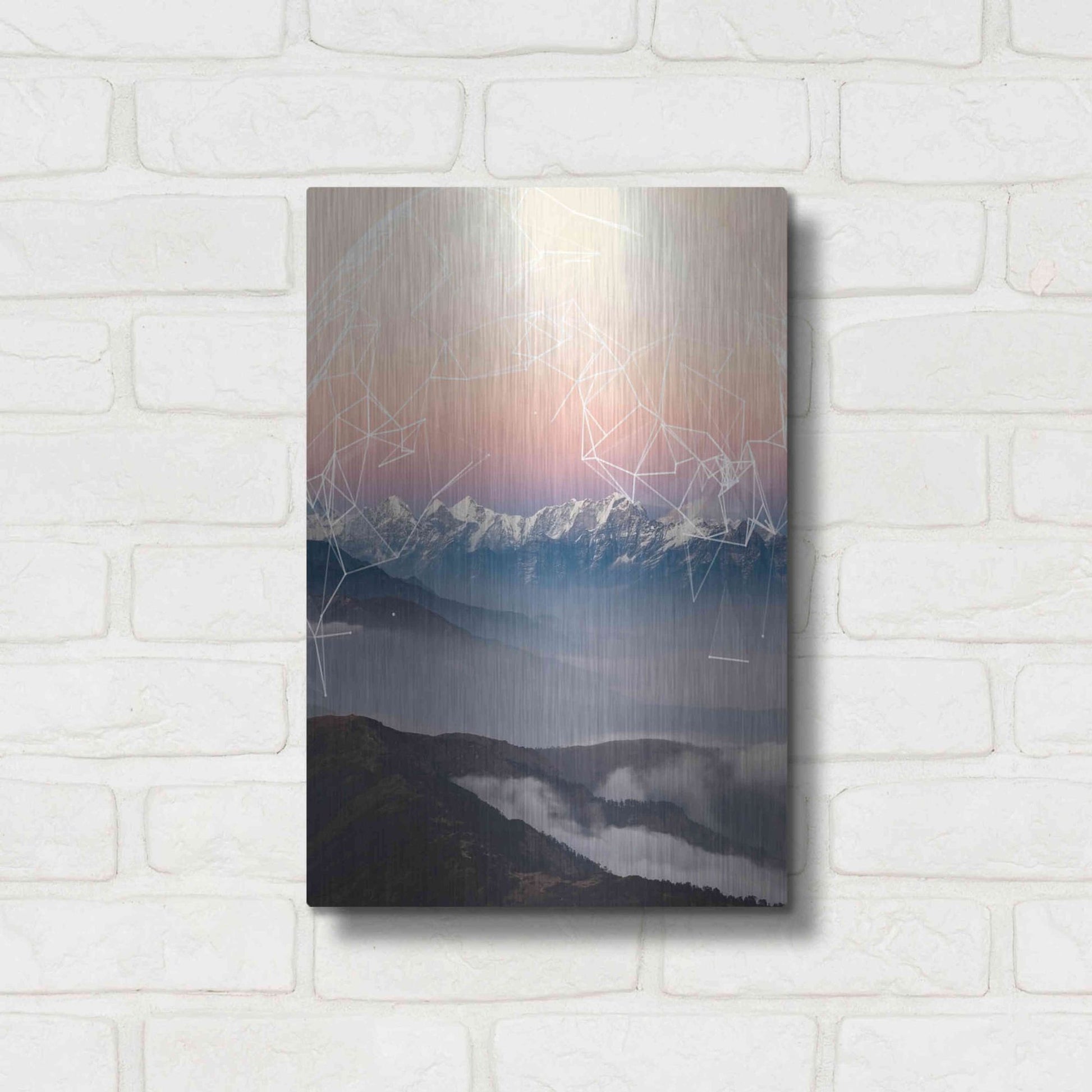 Luxe Metal Art 'Geo Mountain' by GeoMania, Metal Wall Art,12x16