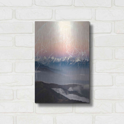 Luxe Metal Art 'Geo Mountain' by GeoMania, Metal Wall Art,12x16