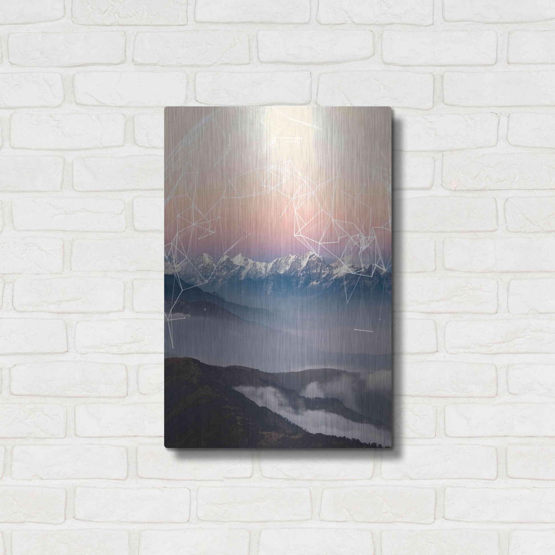 Luxe Metal Art 'Geo Mountain' by GeoMania, Metal Wall Art,16x24