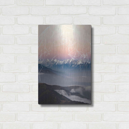 Luxe Metal Art 'Geo Mountain' by GeoMania, Metal Wall Art,16x24