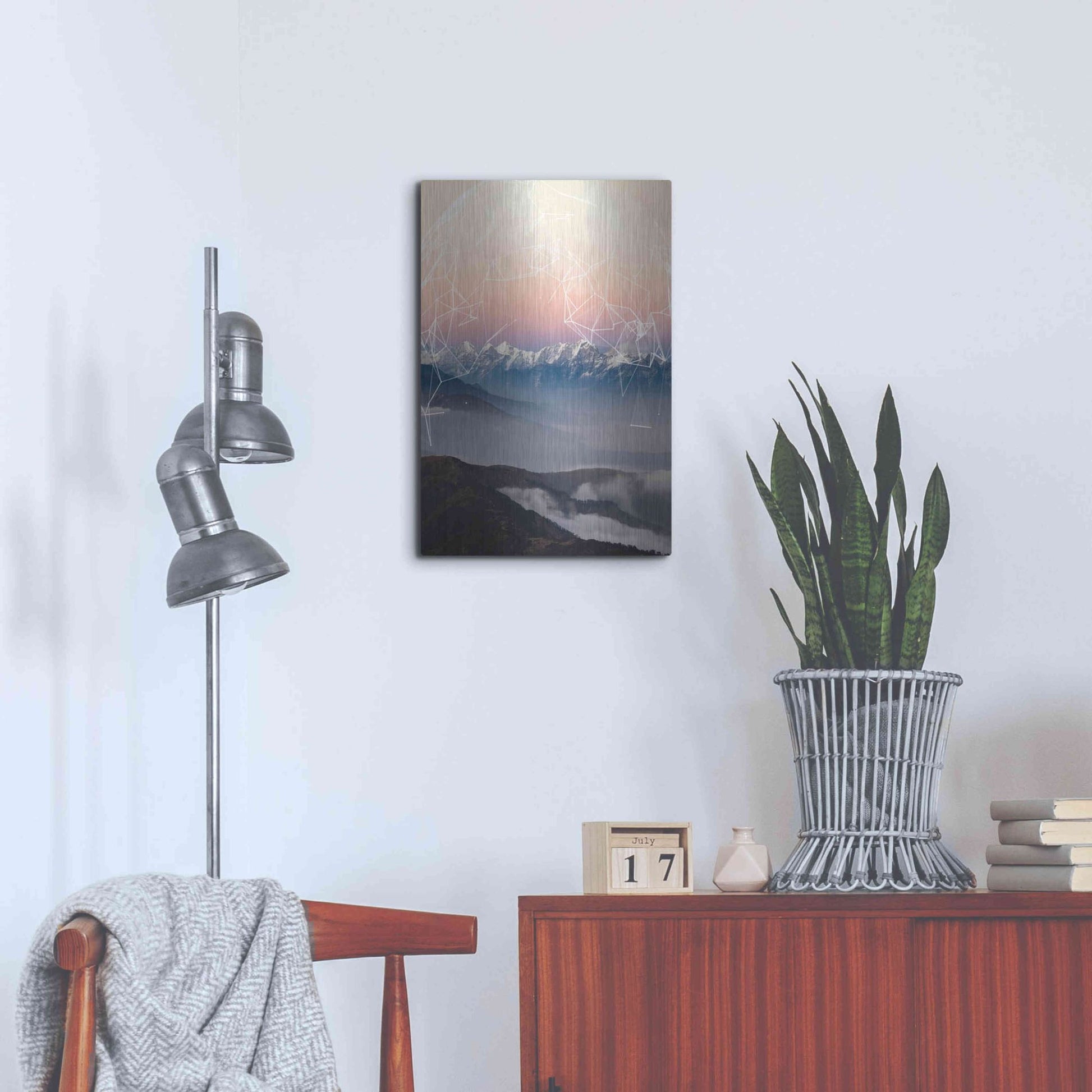 Luxe Metal Art 'Geo Mountain' by GeoMania, Metal Wall Art,16x24