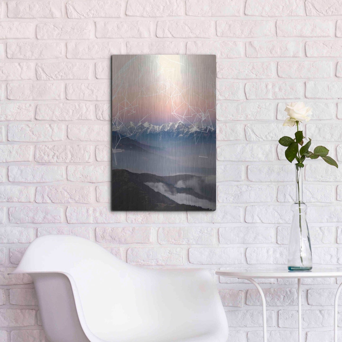 Luxe Metal Art 'Geo Mountain' by GeoMania, Metal Wall Art,16x24