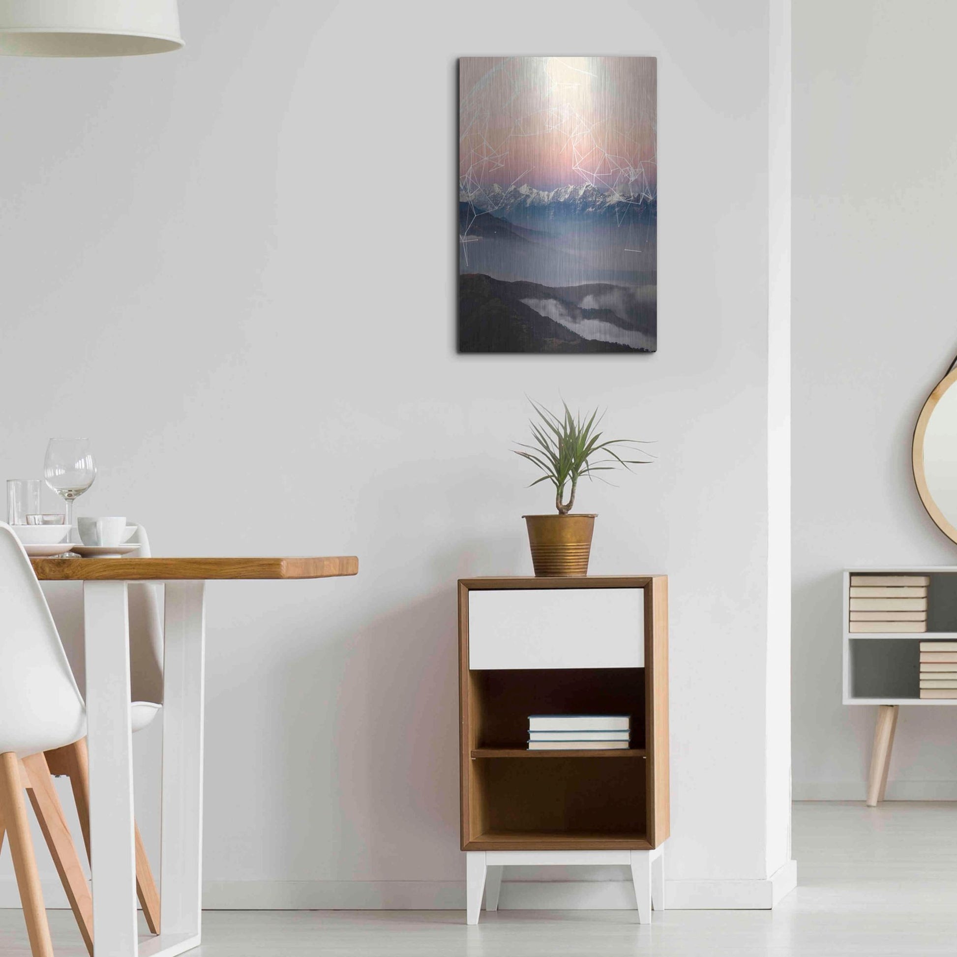 Luxe Metal Art 'Geo Mountain' by GeoMania, Metal Wall Art,16x24