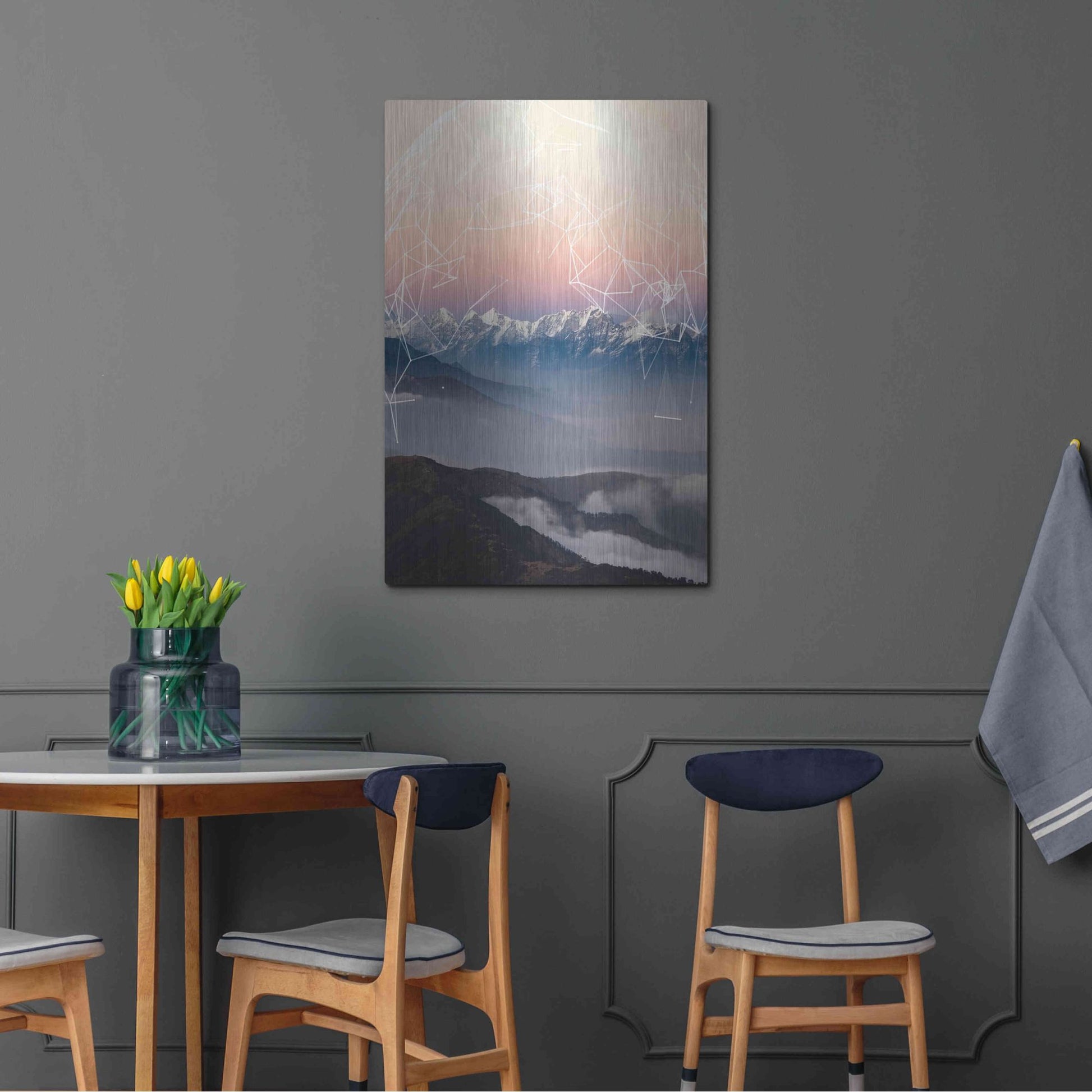 Luxe Metal Art 'Geo Mountain' by GeoMania, Metal Wall Art,24x36