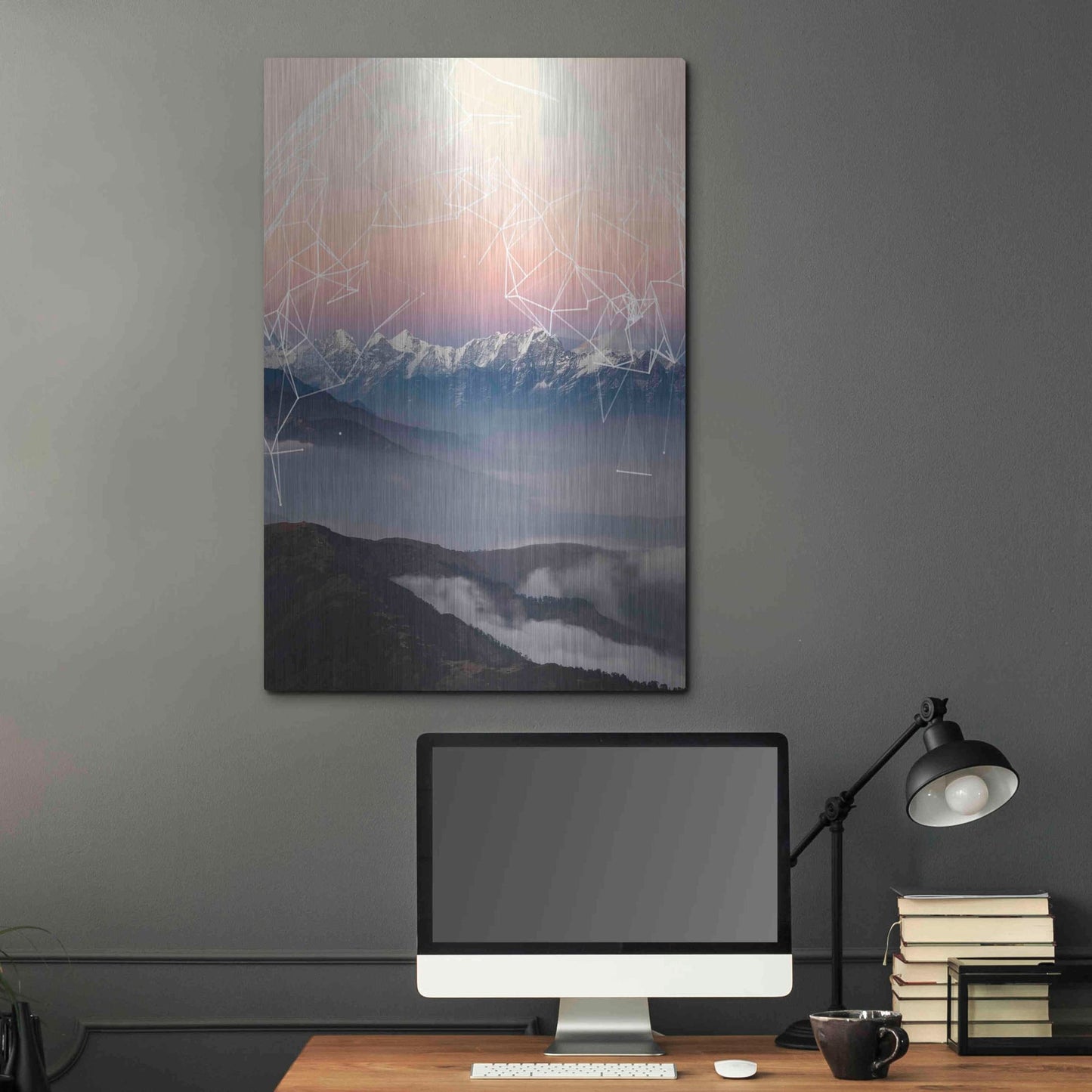 Luxe Metal Art 'Geo Mountain' by GeoMania, Metal Wall Art,24x36