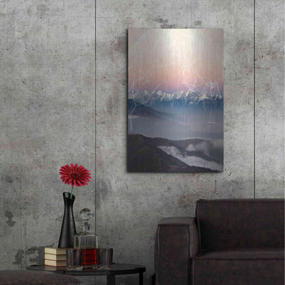 Luxe Metal Art 'Geo Mountain' by GeoMania, Metal Wall Art,24x36