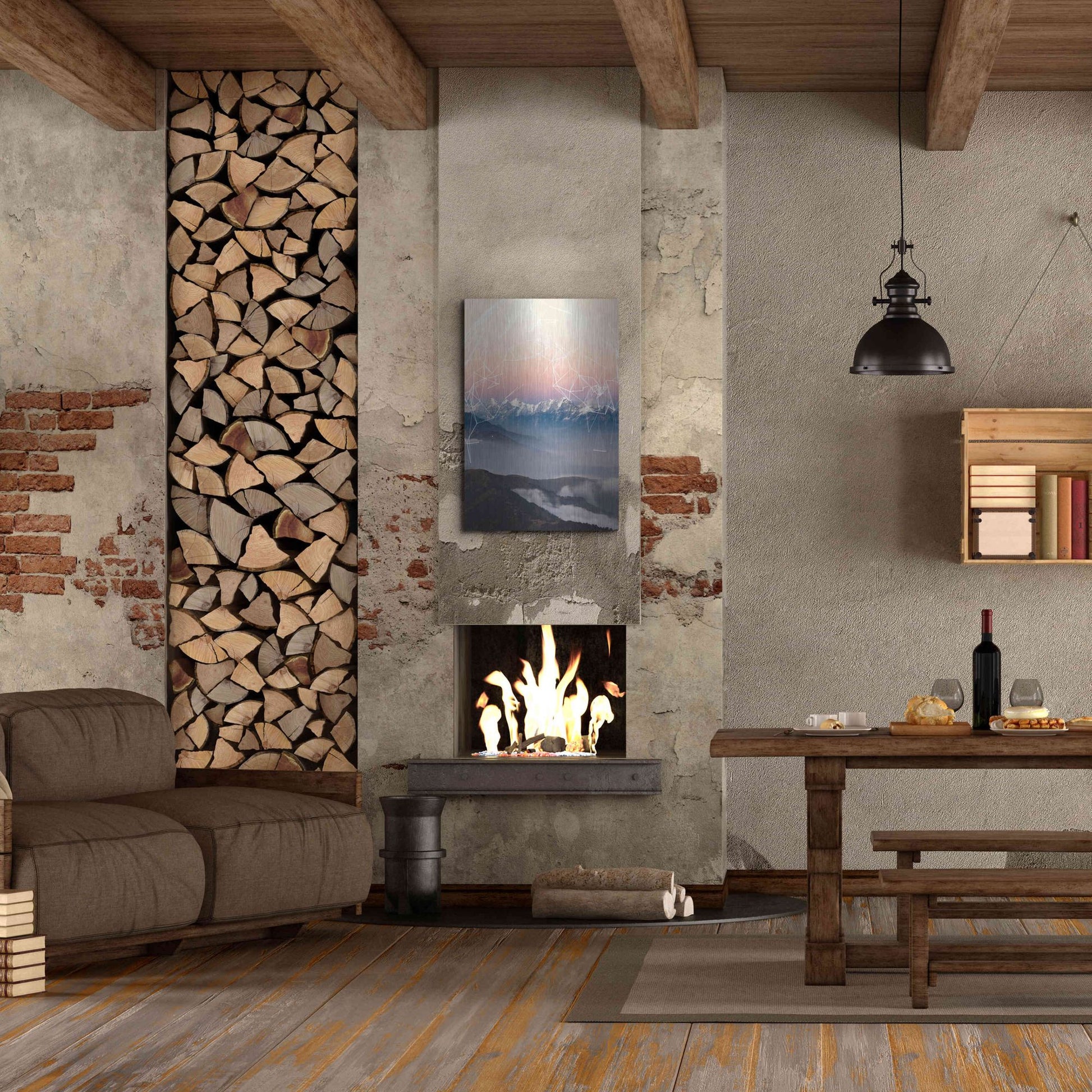 Luxe Metal Art 'Geo Mountain' by GeoMania, Metal Wall Art,24x36