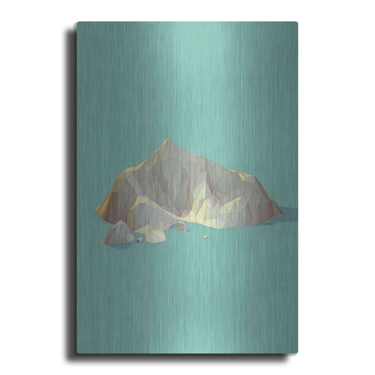 Luxe Metal Art 'Low Poly Mountain 4' by GeoMania, Metal Wall Art