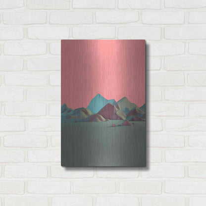 Luxe Metal Art 'Low Poly Mountain 6' by GeoMania, Metal Wall Art,16x24