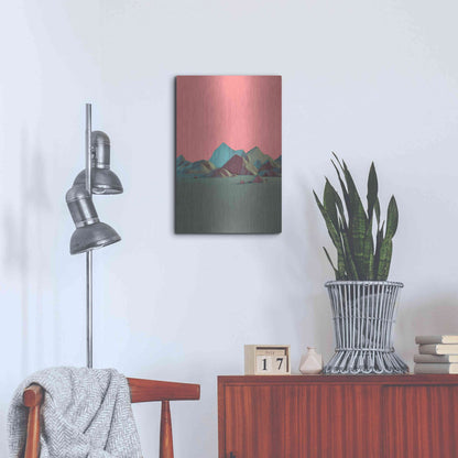 Luxe Metal Art 'Low Poly Mountain 6' by GeoMania, Metal Wall Art,16x24