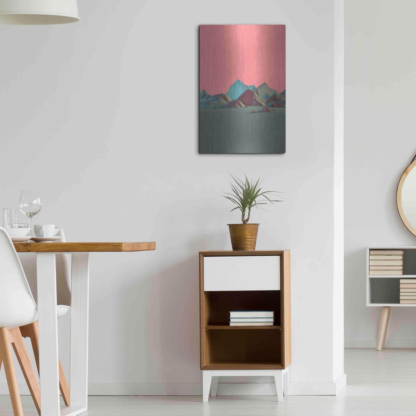 Luxe Metal Art 'Low Poly Mountain 6' by GeoMania, Metal Wall Art,16x24