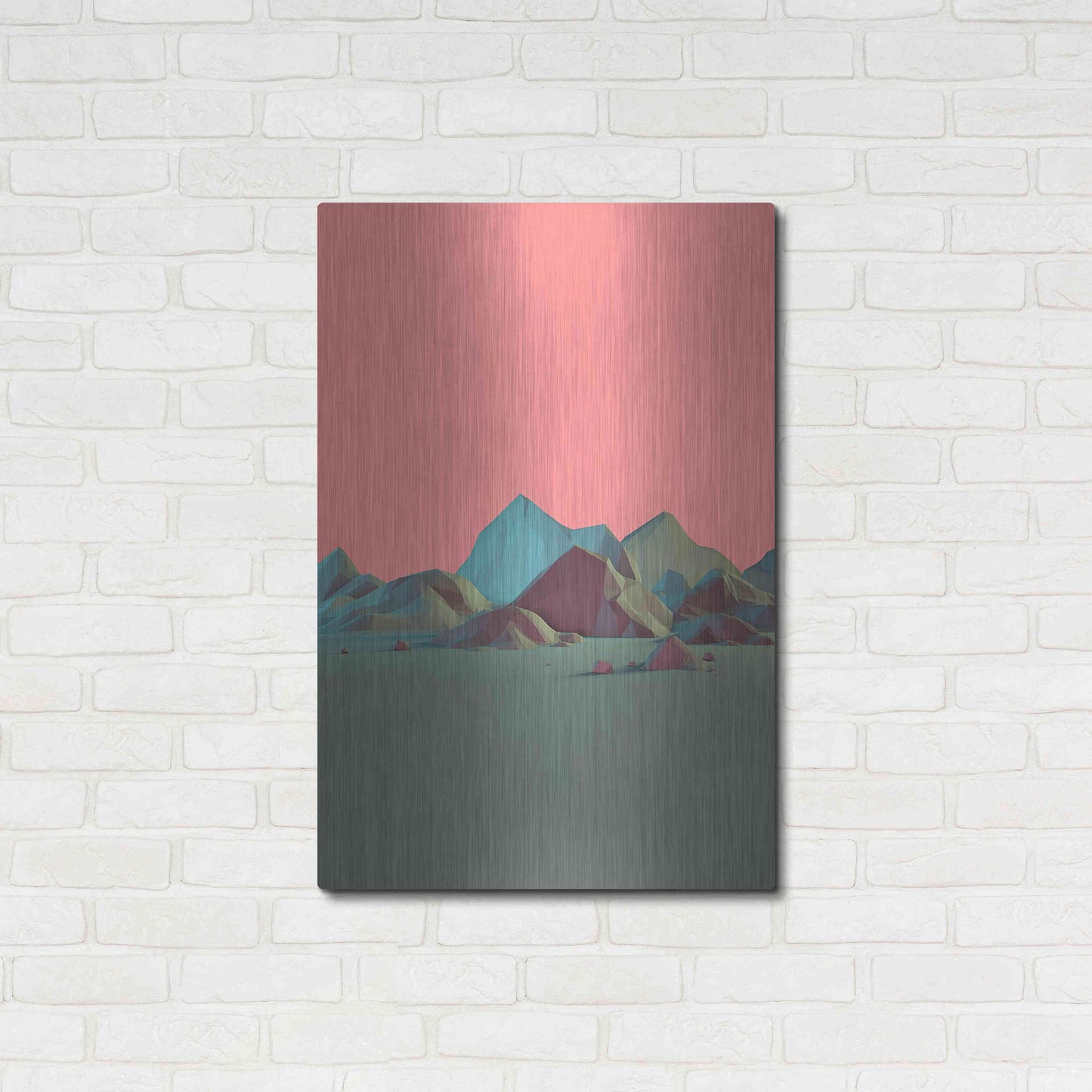 Luxe Metal Art 'Low Poly Mountain 6' by GeoMania, Metal Wall Art,24x36