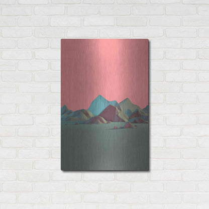 Luxe Metal Art 'Low Poly Mountain 6' by GeoMania, Metal Wall Art,24x36