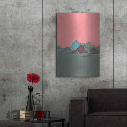 Luxe Metal Art 'Low Poly Mountain 6' by GeoMania, Metal Wall Art,24x36