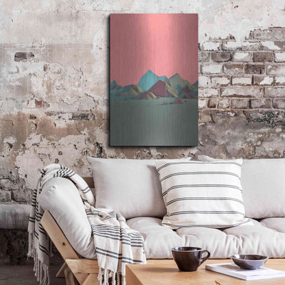 Luxe Metal Art 'Low Poly Mountain 6' by GeoMania, Metal Wall Art,24x36