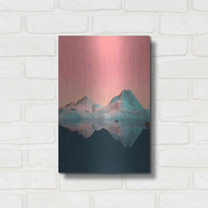 Luxe Metal Art 'Low Poly Mountain 7' by GeoMania, Metal Wall Art,12x16