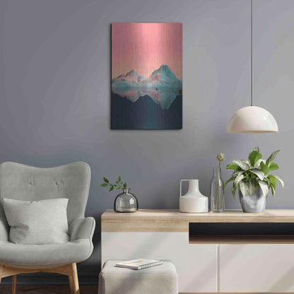 Luxe Metal Art 'Low Poly Mountain 7' by GeoMania, Metal Wall Art,16x24