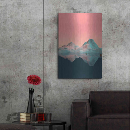 Luxe Metal Art 'Low Poly Mountain 7' by GeoMania, Metal Wall Art,24x36