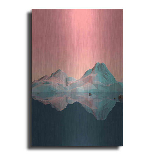 Luxe Metal Art 'Low Poly Mountain 7' by GeoMania, Metal Wall Art