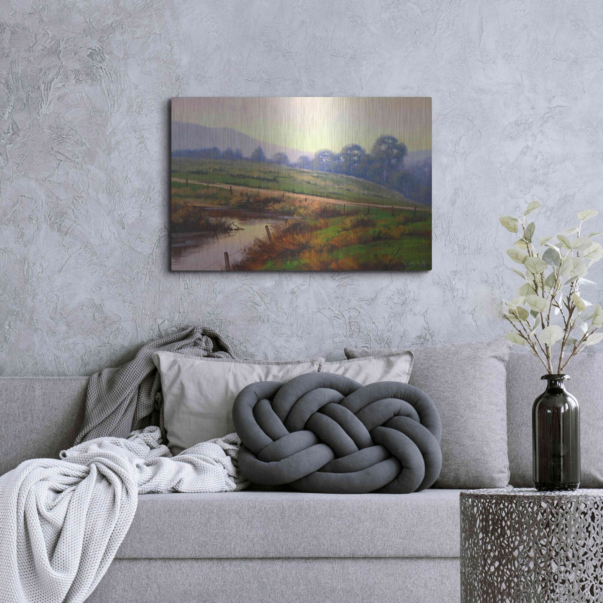 Luxe Metal Art 'Afternoon Glow' by Graham Gercken, Metal Wall Art,36x24