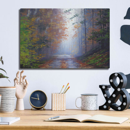 Luxe Metal Art 'Autumn Forest' by Graham Gercken, Metal Wall Art,16x12