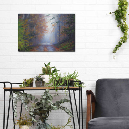 Luxe Metal Art 'Autumn Forest' by Graham Gercken, Metal Wall Art,16x12