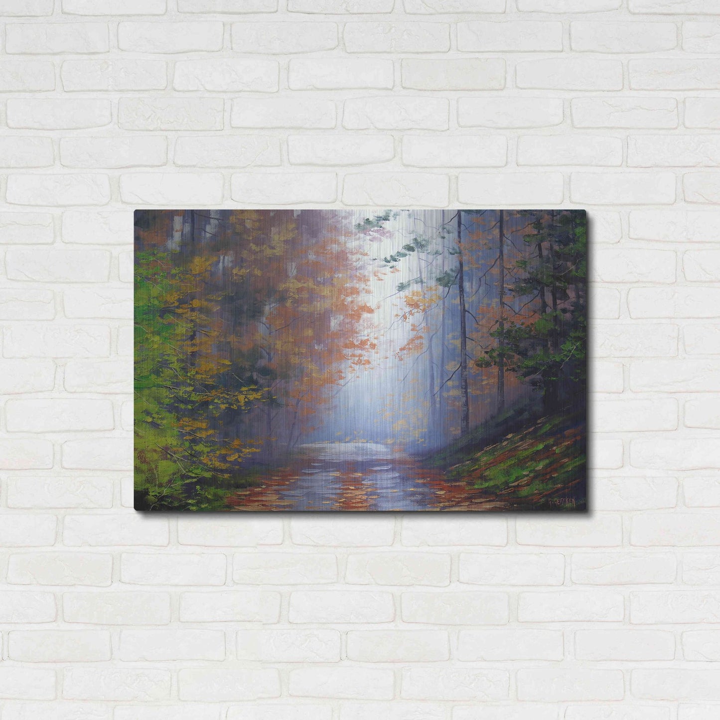 Luxe Metal Art 'Autumn Forest' by Graham Gercken, Metal Wall Art,36x24