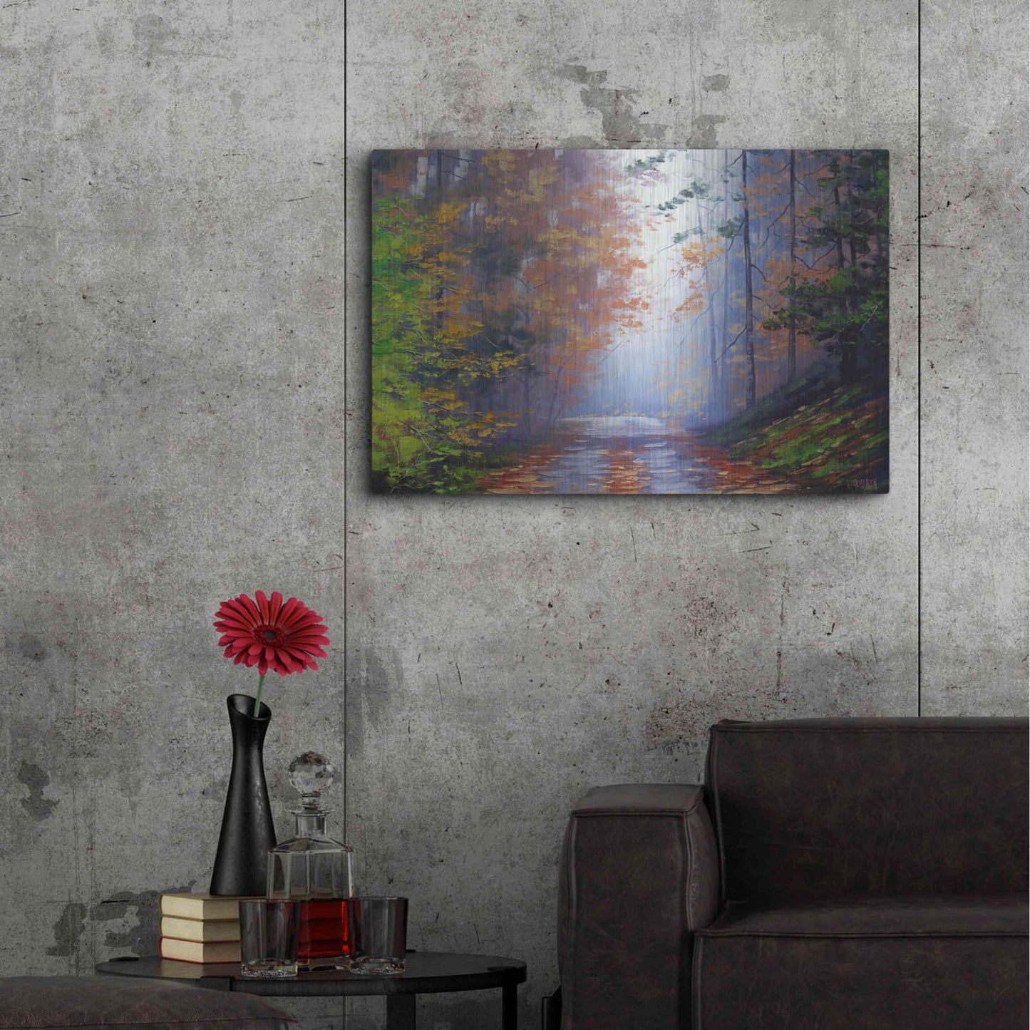 Luxe Metal Art 'Autumn Forest' by Graham Gercken, Metal Wall Art,36x24