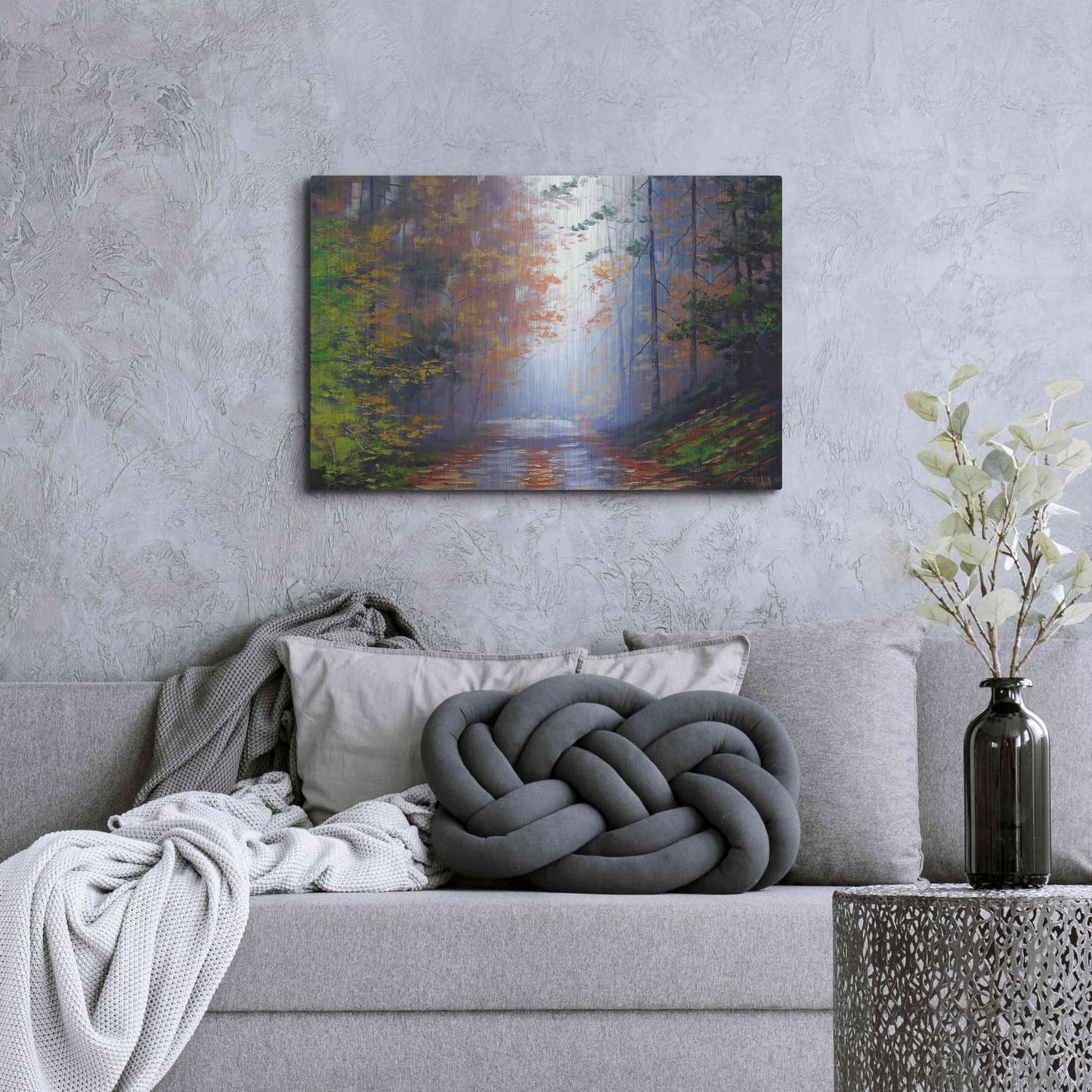 Luxe Metal Art 'Autumn Forest' by Graham Gercken, Metal Wall Art,36x24