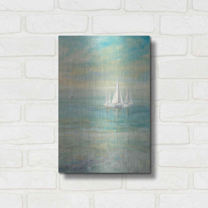 Luxe Metal Art 'Sunrise Sailboats II' by Danhui Nai, Metal Wall Art,12x16