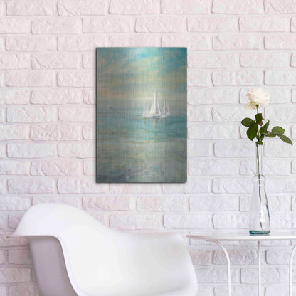 Luxe Metal Art 'Sunrise Sailboats II' by Danhui Nai, Metal Wall Art,16x24