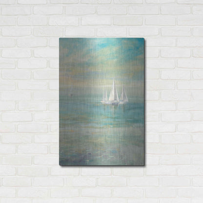 Luxe Metal Art 'Sunrise Sailboats II' by Danhui Nai, Metal Wall Art,24x36