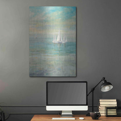 Luxe Metal Art 'Sunrise Sailboats II' by Danhui Nai, Metal Wall Art,24x36