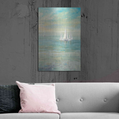 Luxe Metal Art 'Sunrise Sailboats II' by Danhui Nai, Metal Wall Art,24x36