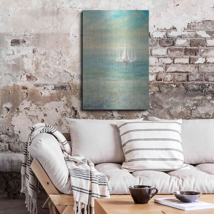 Luxe Metal Art 'Sunrise Sailboats II' by Danhui Nai, Metal Wall Art,24x36
