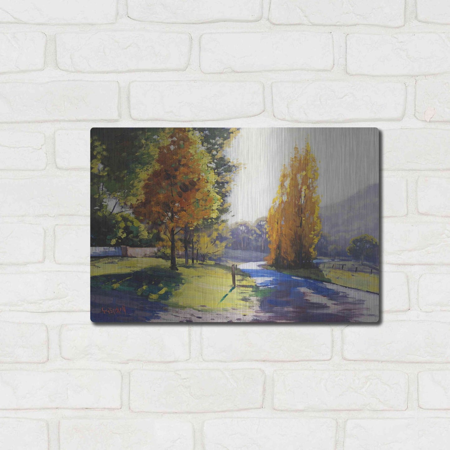 Luxe Metal Art 'Autumn Light' by Graham Gercken, Metal Wall Art,16x12