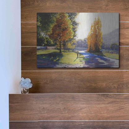 Luxe Metal Art 'Autumn Light' by Graham Gercken, Metal Wall Art,16x12