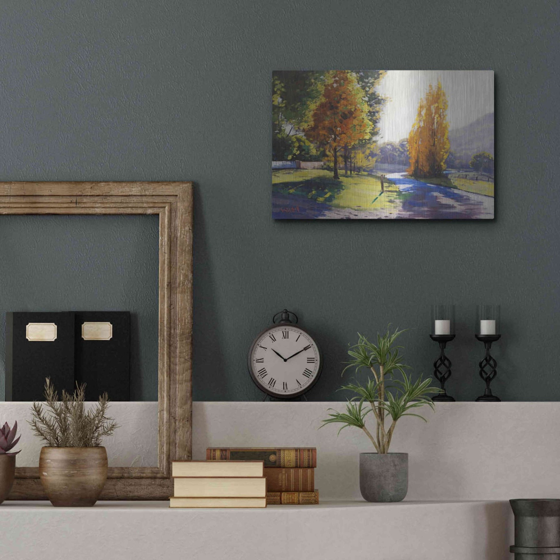 Luxe Metal Art 'Autumn Light' by Graham Gercken, Metal Wall Art,16x12