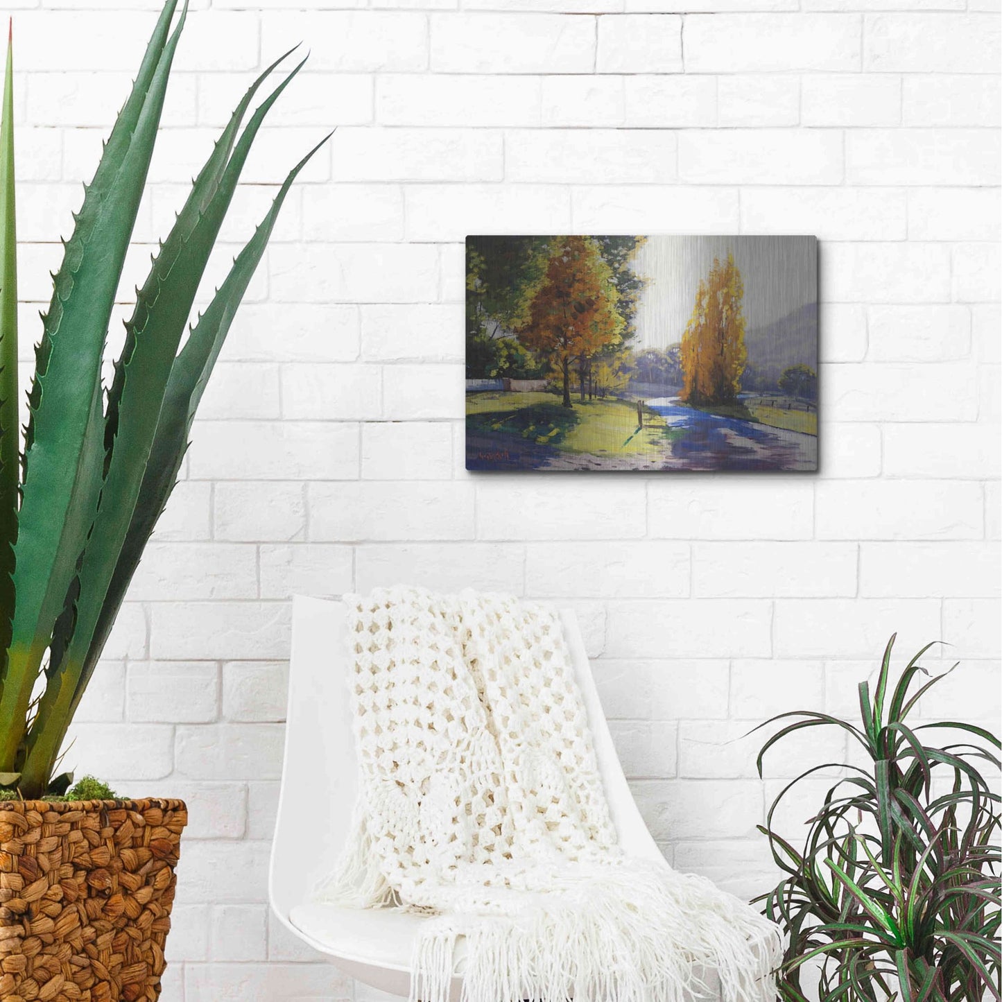 Luxe Metal Art 'Autumn Light' by Graham Gercken, Metal Wall Art,16x12