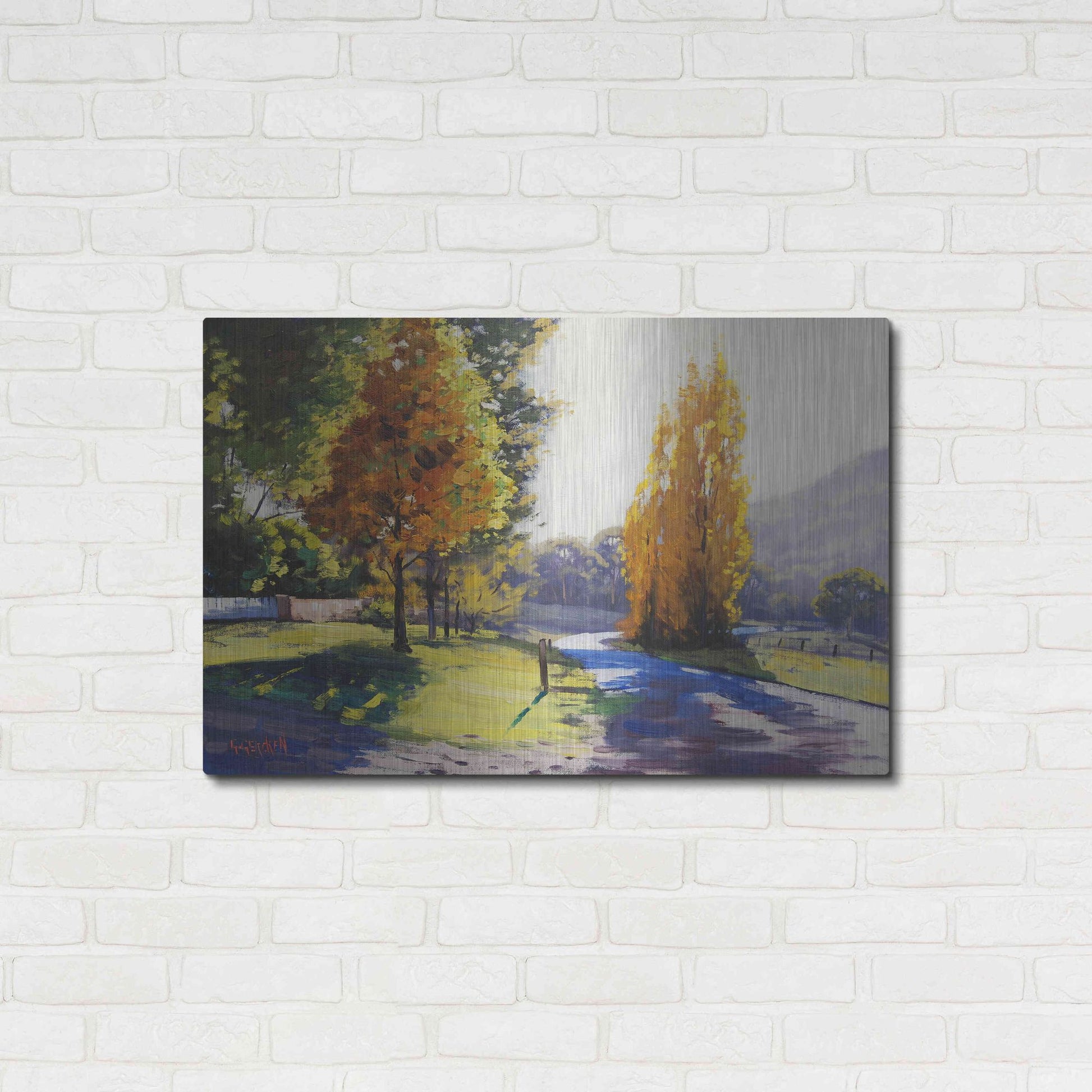 Luxe Metal Art 'Autumn Light' by Graham Gercken, Metal Wall Art,36x24