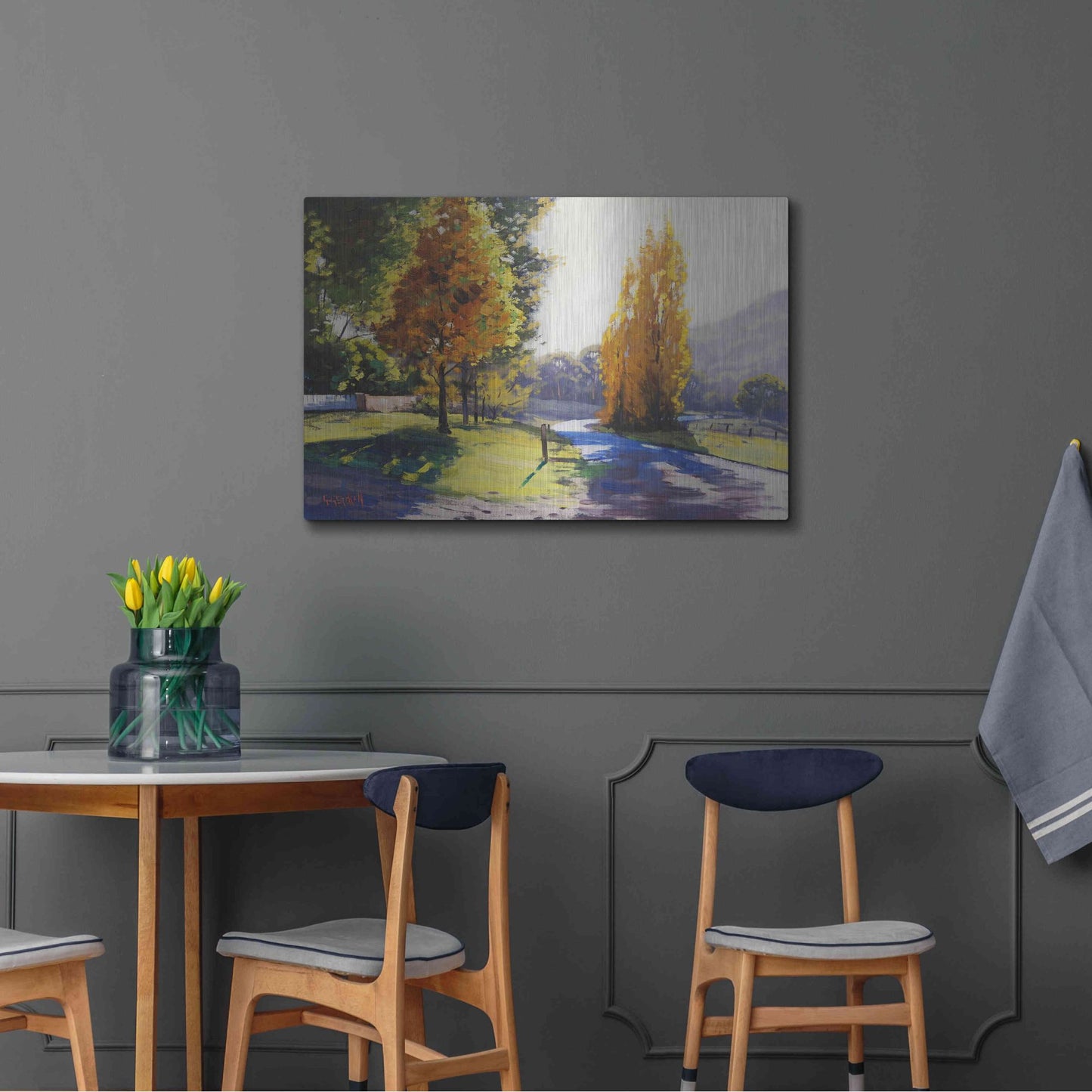 Luxe Metal Art 'Autumn Light' by Graham Gercken, Metal Wall Art,36x24