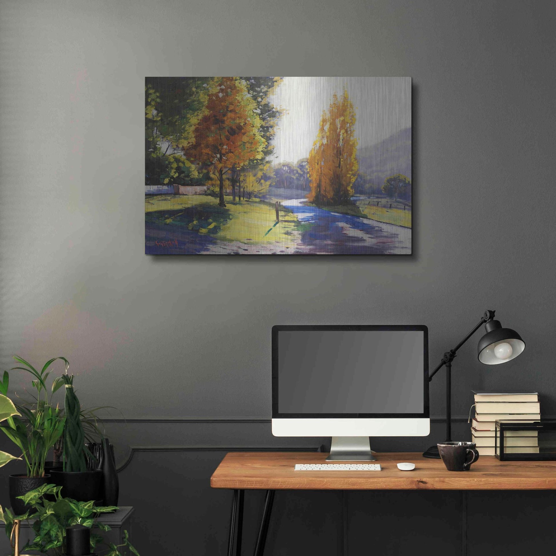 Luxe Metal Art 'Autumn Light' by Graham Gercken, Metal Wall Art,36x24