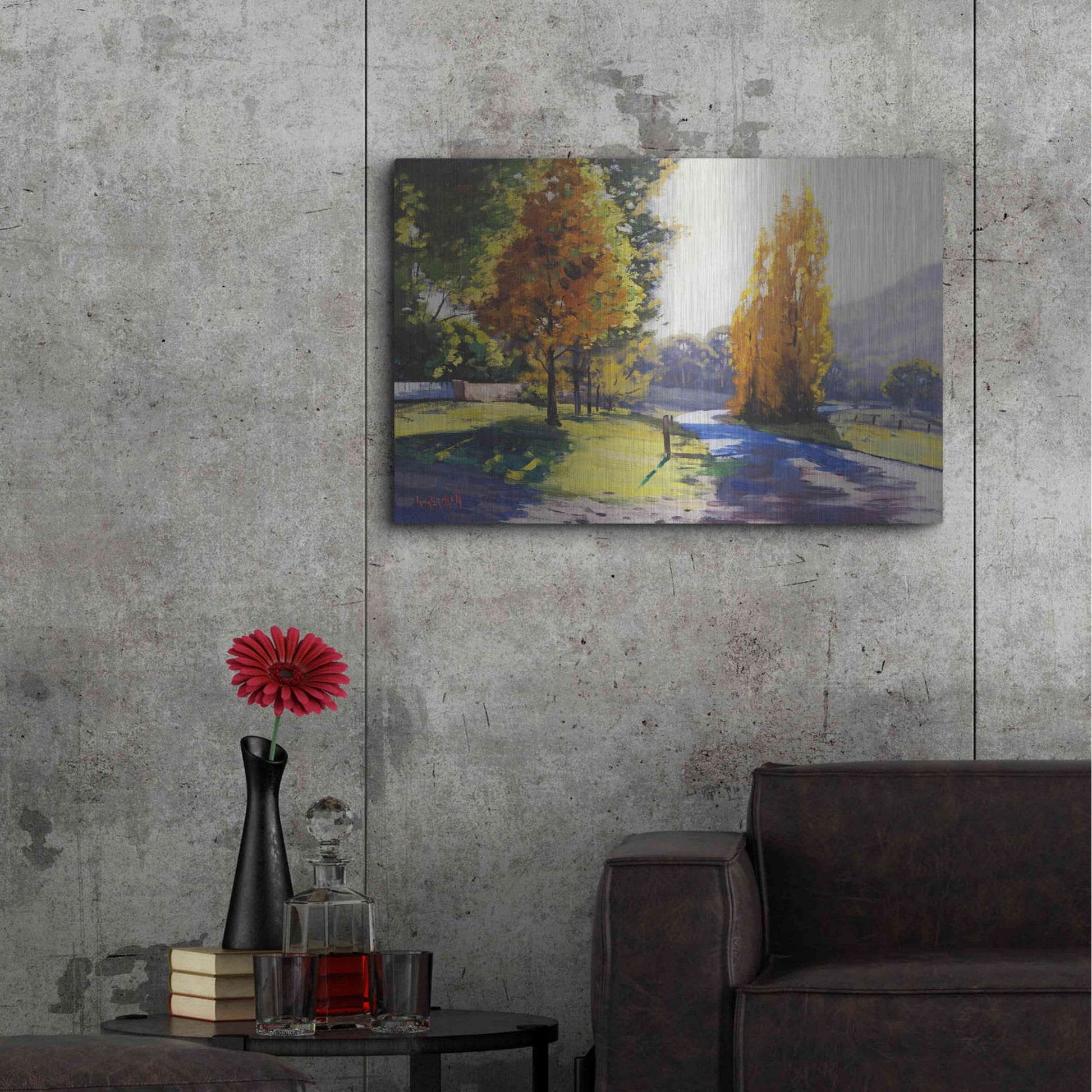 Luxe Metal Art 'Autumn Light' by Graham Gercken, Metal Wall Art,36x24