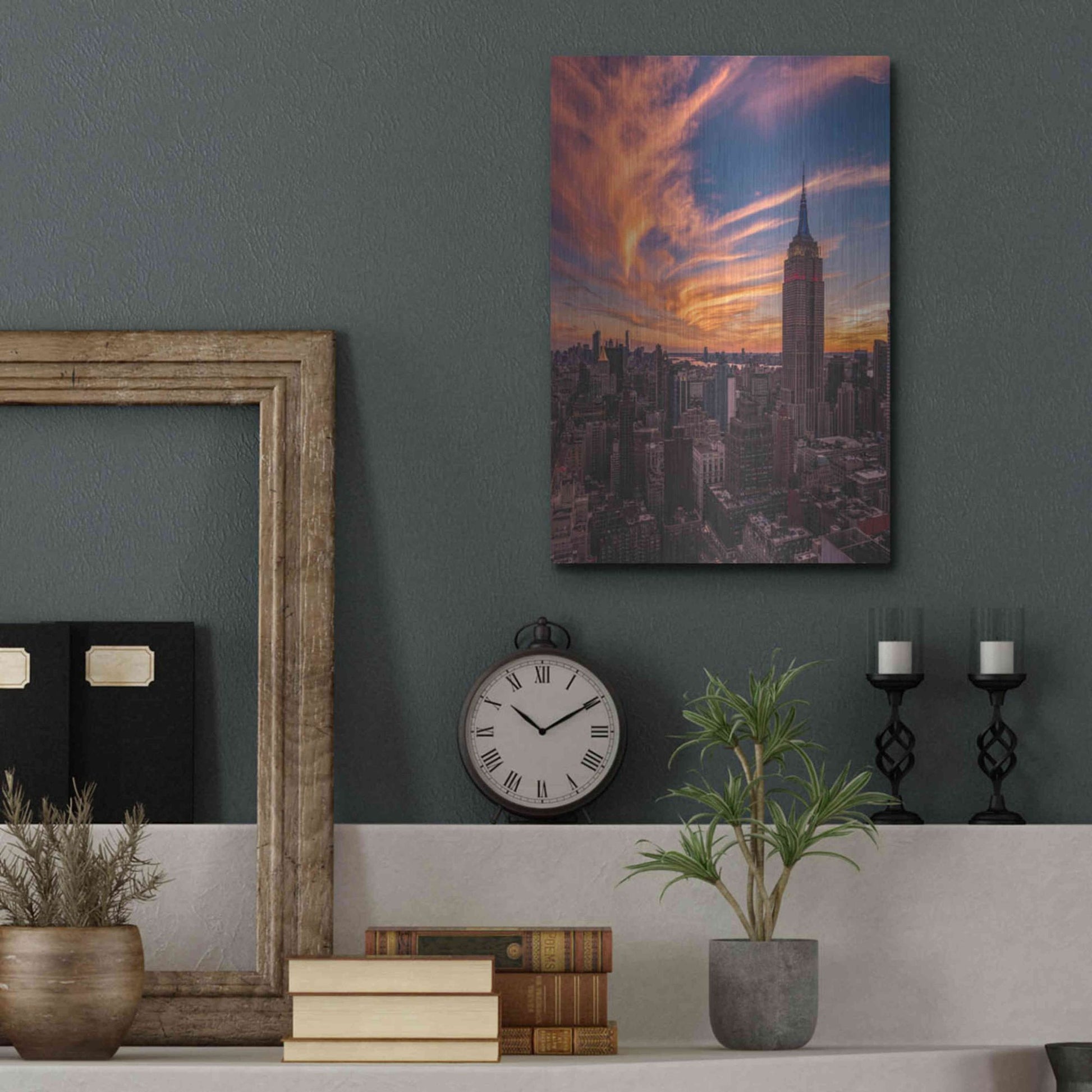 Luxe Metal Art '9-11 New York Sunset' by Bruce Getty, Metal Wall Art,12x16