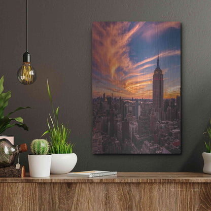 Luxe Metal Art '9-11 New York Sunset' by Bruce Getty, Metal Wall Art,12x16