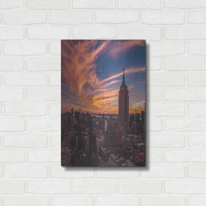 Luxe Metal Art '9-11 New York Sunset' by Bruce Getty, Metal Wall Art,16x24