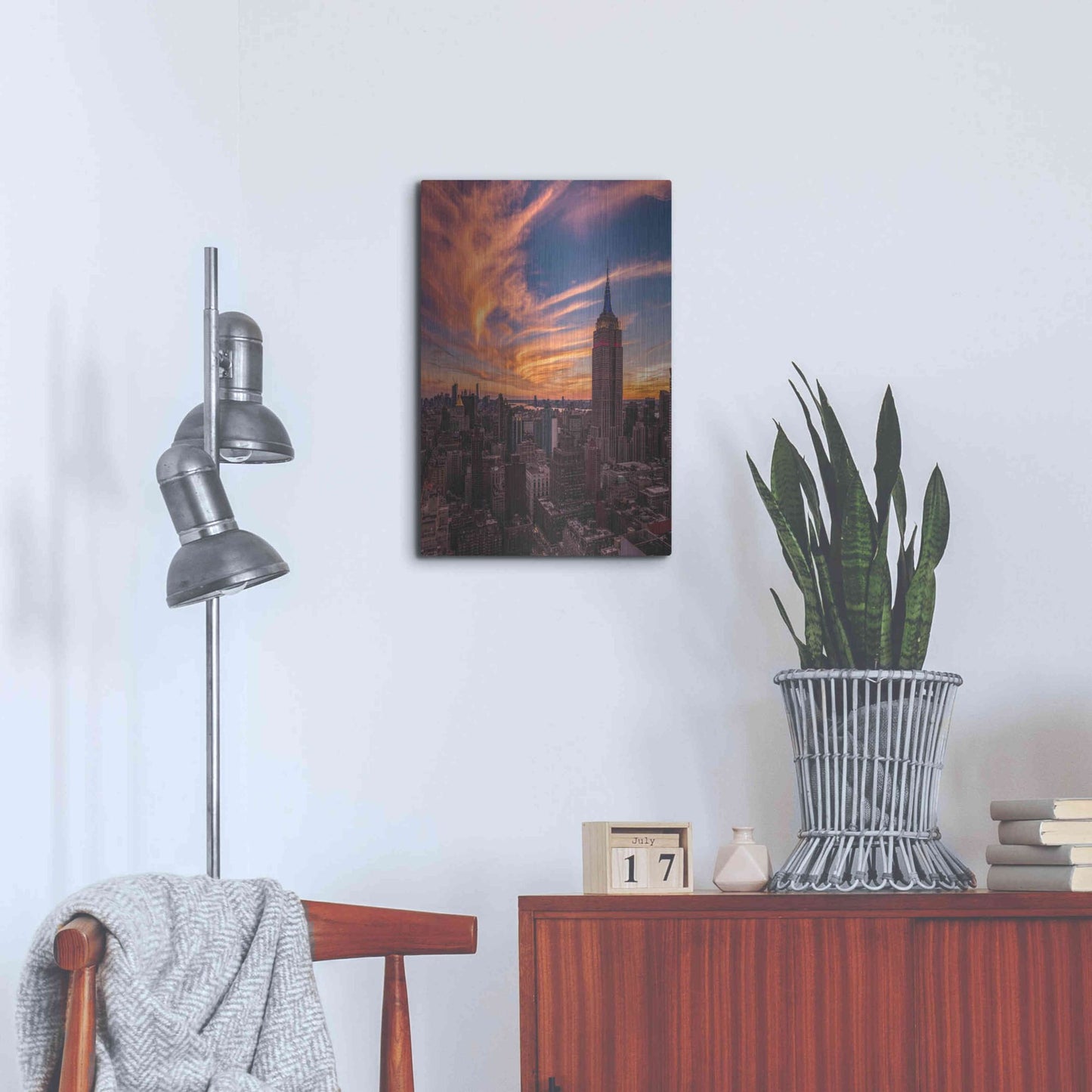 Luxe Metal Art '9-11 New York Sunset' by Bruce Getty, Metal Wall Art,16x24