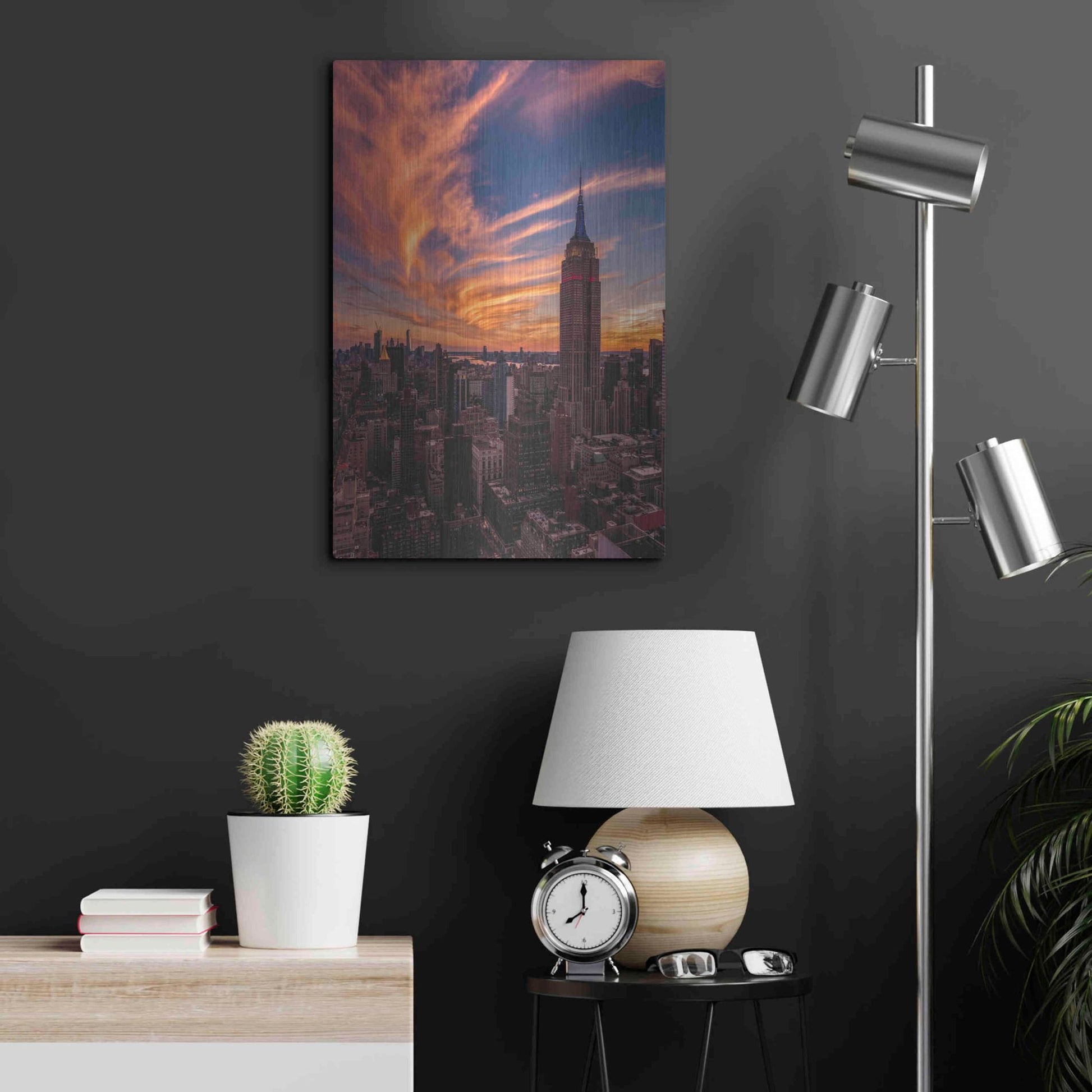 Luxe Metal Art '9-11 New York Sunset' by Bruce Getty, Metal Wall Art,16x24