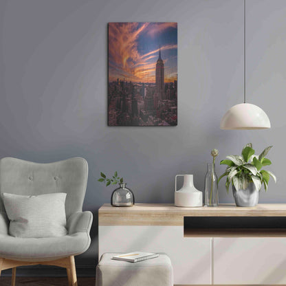 Luxe Metal Art '9-11 New York Sunset' by Bruce Getty, Metal Wall Art,16x24