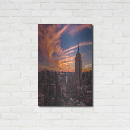 Luxe Metal Art '9-11 New York Sunset' by Bruce Getty, Metal Wall Art,24x36